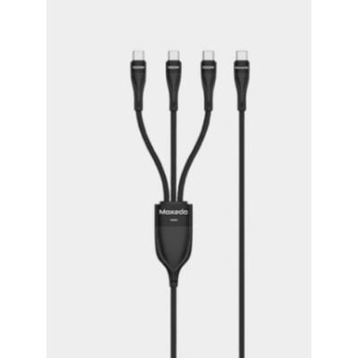 Moxedo 3-In-1 Charging Cable Fast Charging Cable USB-C to USB-C, 100W,1.5 Meters, MX-NC082 - Black