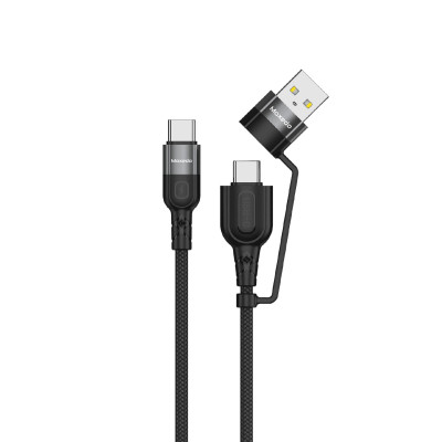 Moxedo 2 in 1 60W PD Interchangeable Cable USB-A/USB-C to USB-C 1.2m Braided Nylon Cable