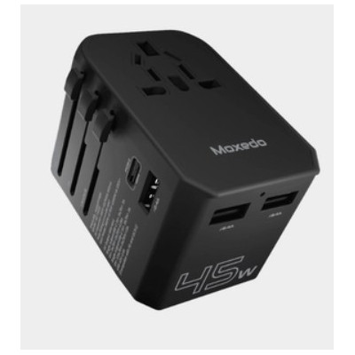 Moxedo Universal Plug, 65W GaN Travel Adapter AC Outlet Plug Adapter Wall Charger With Ultra Fast 1 USB A Port, MX-TA026