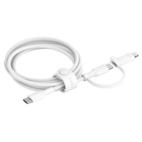 Belkin Boost Charge 2in1 USB-C to USB-C Braided Cable with Lightning Adapter, 1.5m, white, CAC003hq1.5MWH