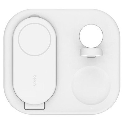 Belkin BoostCharge 3-in-1 Wireless Charging Foldable Stand with Magnetic, WIZ029MYWH
