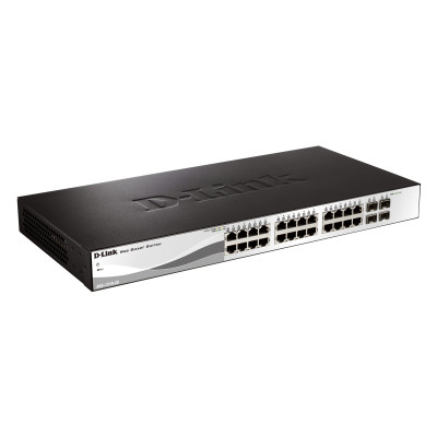 DGS-1210-28P 24-Port 10/100/1000BaseT PoE + 4 Combo 1000BaseT/SFP ports Web Smart Switch