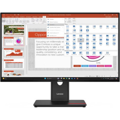 Lenovo ThinkVision T27-40 Monitor, 27" IPS Display, FHD Resolution, 120Hz Refresh Rate, 2mm Side Bezel, 64A5MAT6UK