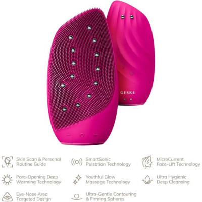 GESKE 8-in-1 Sonic Thermo Facial Brush & Face Lifter, Magenta, GK000006MG01