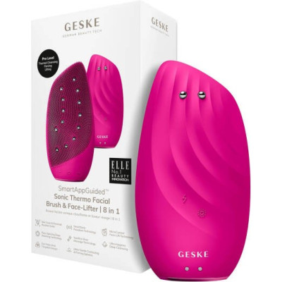 GESKE 8-in-1 Sonic Thermo Facial Brush & Face Lifter, Magenta, GK000006MG01