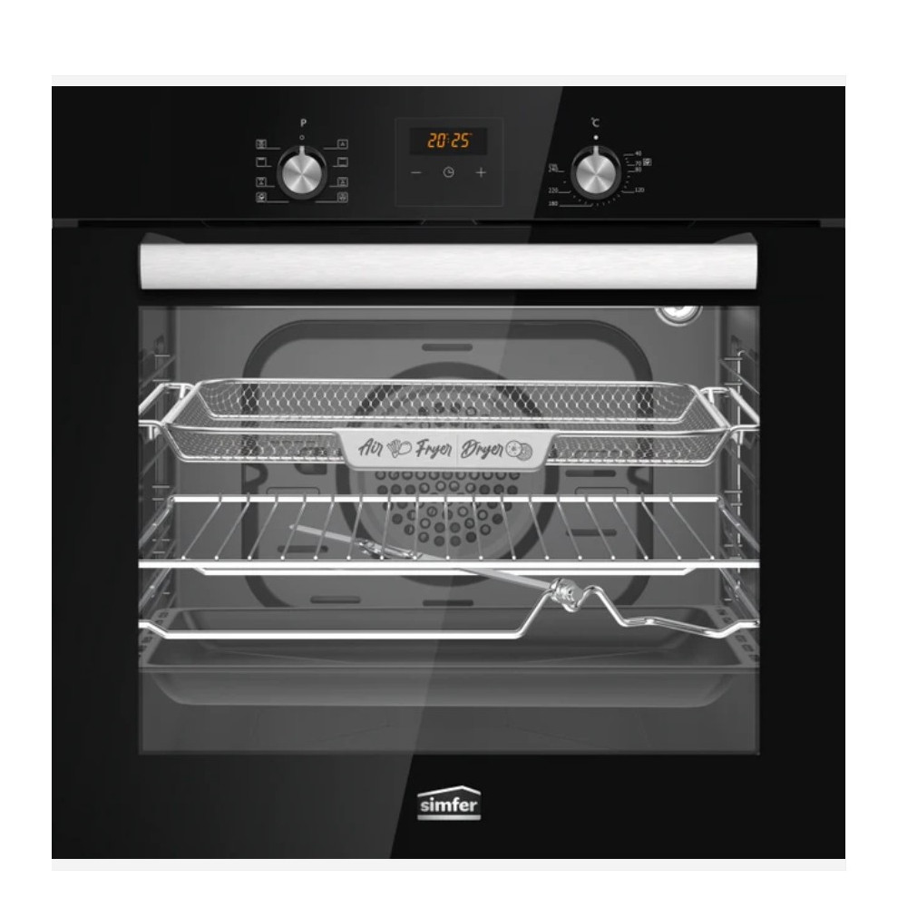 Simfer Built-in Gas hob, 4 gas burners, Black Glass, 60cm - SMFBHGTR60