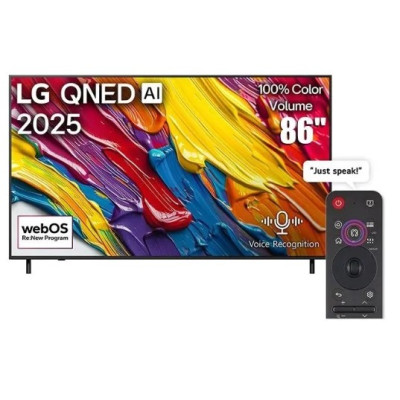 LG 86" QNED 4K Smart TV – AI Picture Pro, Black, 86QNED82A6AG