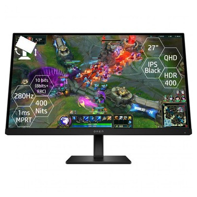 HP OMEN 27 inch, Curved Gaming Monitor WQHD 180Hz, Black, AV4K1AS