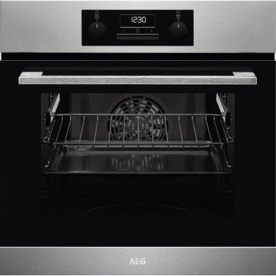 AEG Built-in Electric oven, 60 cm, Black/Stainless Steel - BCK431111M