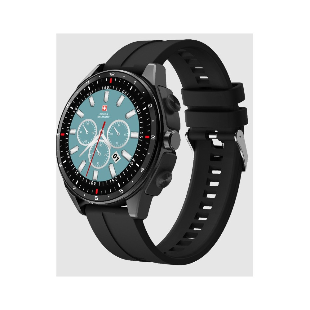 Swiss Military Dom Music Smartwatch - Black Metal Strap, SM WCH DOM MUS1 GUNMF BLKMS