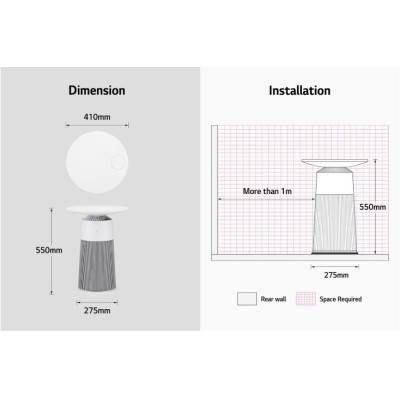 LG 2023 PuriCare™ Air Purifier, 659ft² , HEPA, AS65GDWHO