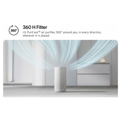 LG PURICARE AEROHIT AIR PURIFIER, 35W, 360˚ CLEAN, WHITE, AS35GGW10
