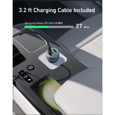 Anker Magnetic Car Mount, Aluminum, 360° Rotation, Vent Clip, A9101H41 - Silver