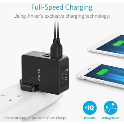 Anker 112W 6 Ports Multi-Device GaN Charger,3 USB-C , 3 USB-A, Fast Charging, A2154K11 - Black