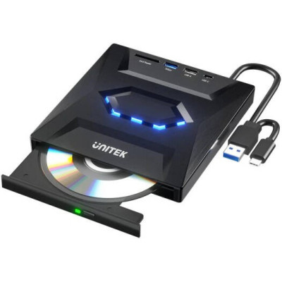 Unitek 5-in-1 External Optical Drive with USB Hub