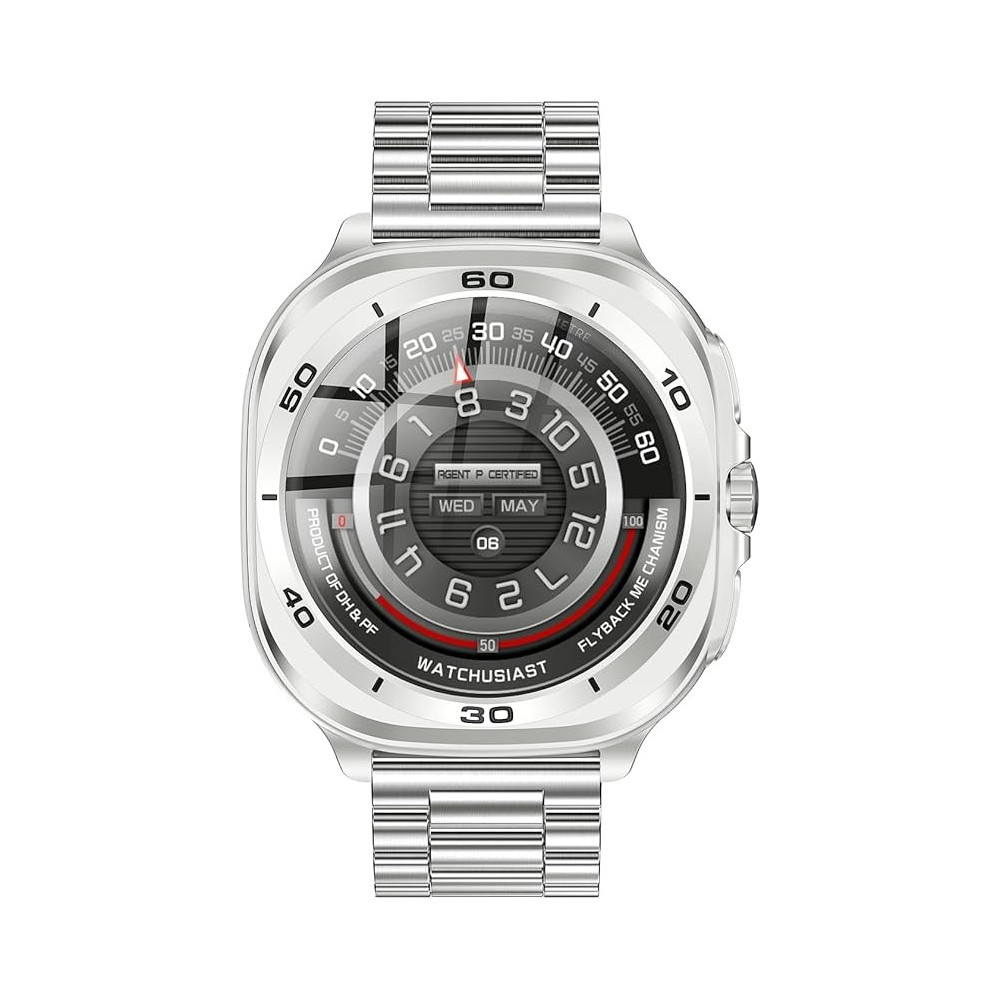 Swiss Military DOM 7 Smart Watch, SM-WCH-DOM7-SILF-SILSTL, Silver Frame with Silvermetal Strap