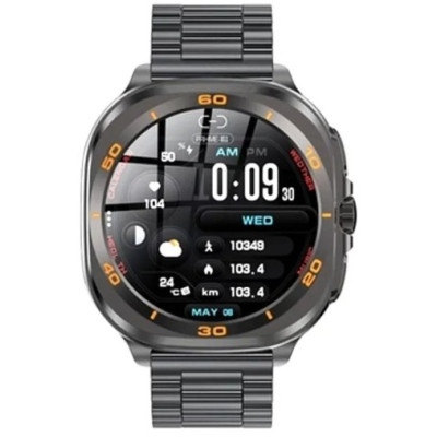 Swiss Military DOM 7 Smart Watch, SM-WCH-DOM7-SILF-SILSTL, Silver Frame with Silvermetal Strap