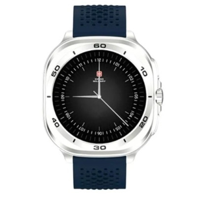 Swiss Military DOM7 Smartwatch 1.43" AMOLED Gun Metal Frame & Black Strap, SM-WCH-DOM7-GUNF-BLKS