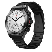 Swiss Military DOM6 Smartwatch with Black Frame, Gun Metal Strap