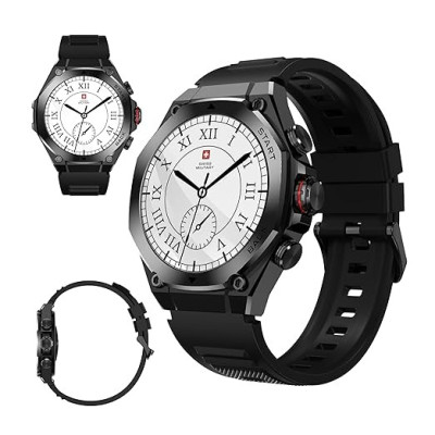 Swiss Military DOM 6 Smartwatch - Black With Black Silicone Strap