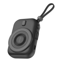 Moxedo 8000mAh Wireless Charging Power Bank with Built-in Type-C Cable - Black