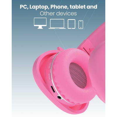 Moxedo Junior Wireless Stereo On-Ear Headphones for Kids with Built-In Microphone (Junior Poe)