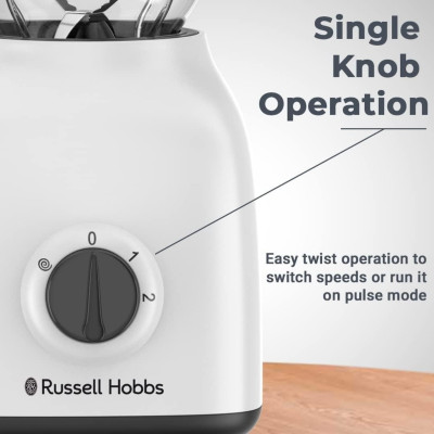 Russell Hobbs 400W 4-in-1 Blender with Grinder and Multi Chopper, White - BWM103