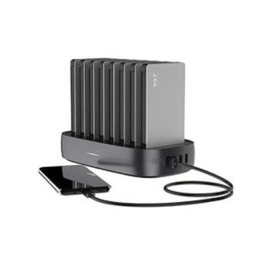 WST Multiple Power Bank Docking Station 10000mAh x 8 With Wirless Charging 15W PB922W8 - Black