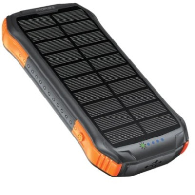 Promate SolarTank-20PDCi 20000mAh EcoLight Solar Power Bank with Built-in USB-C & Lightning Cable