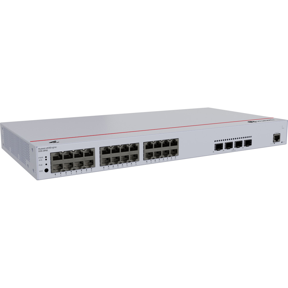Huawei S220-24P4X Switches, 24 x 10/100/1000BASE-T Ports