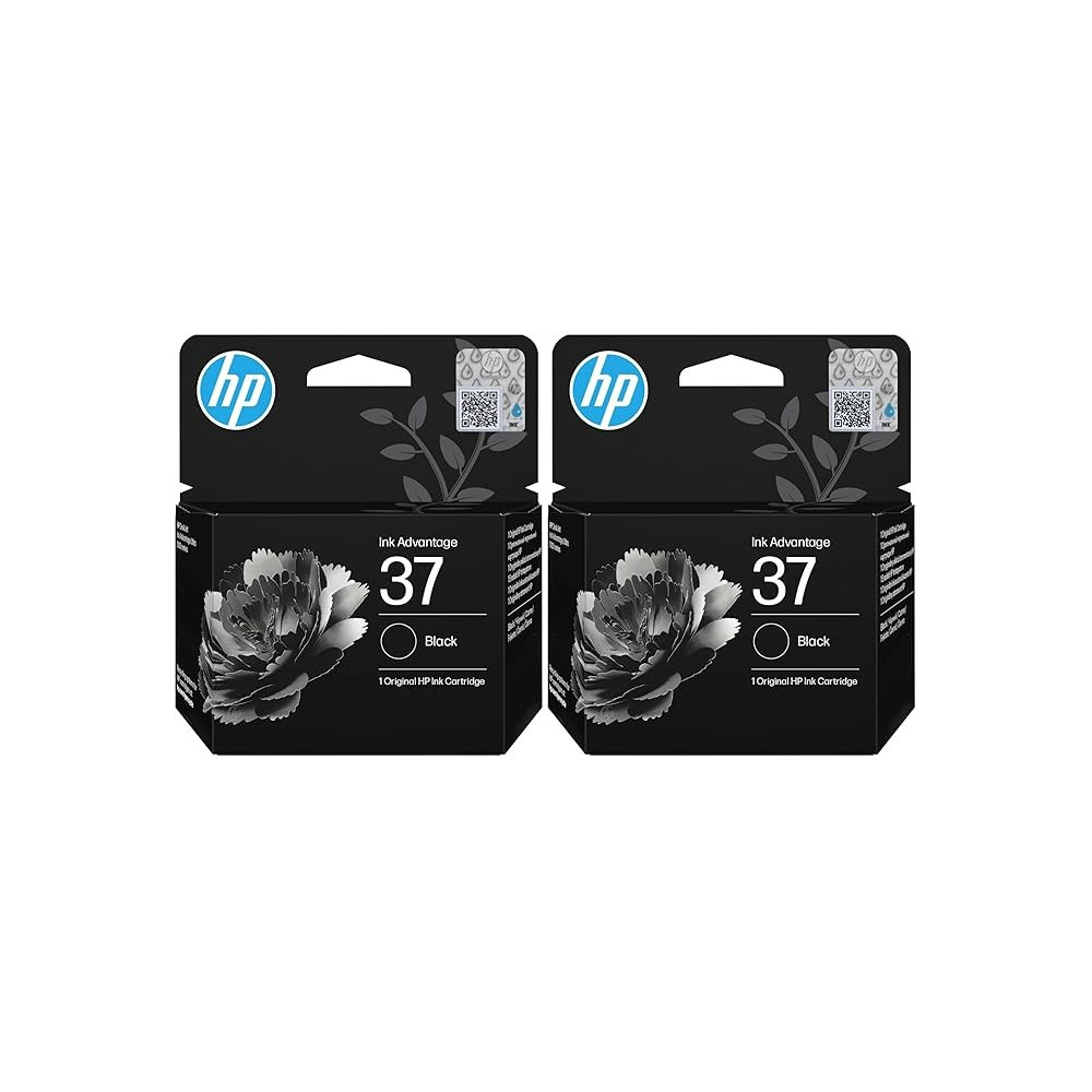 HP 37 Original Black Ultra Ink Advantage Cartridge, Black, 7FP45AE