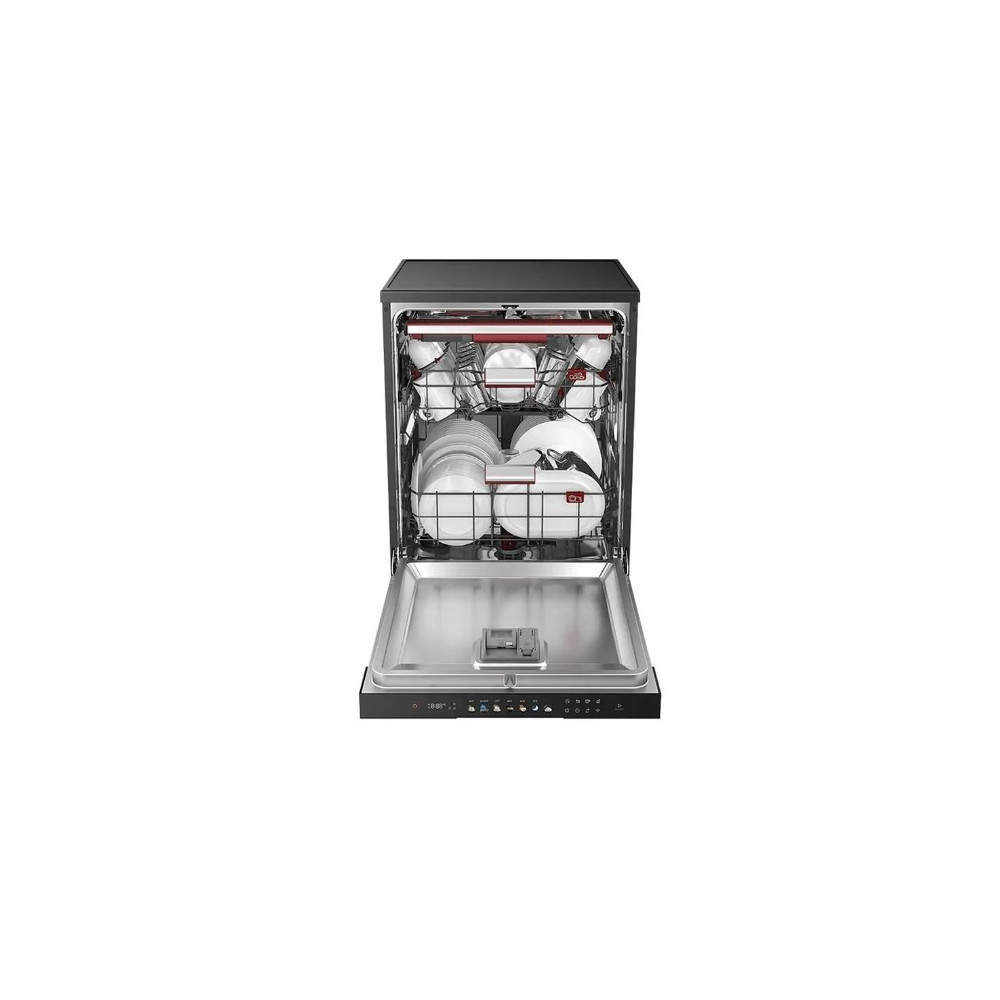 Toshiba - Free Standing Dishwasher, 16 place setting, Morandi Grey-DW-16F1ME(G)-G