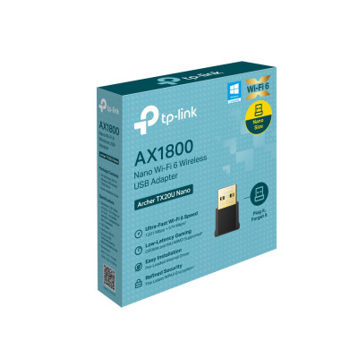TP-Link Archer TX20U Nano AX1800 Dual Band Wi-Fi 6 Wireless USB Adapter USB Adapter