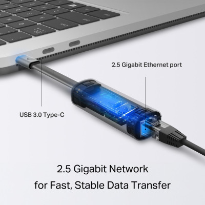 TP-Link UE302C Ultra-Speed USB 3.0 Type-C to 2.5 Gigabit Ethernet Network Adapter USB Adapter (Grey)