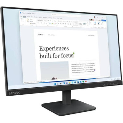 Lenovo L24-4e Monitor, 24" IPS Display, FHD Resolution, 100Hz Refresh Rate,Raven Black, 68C2KAC1AE