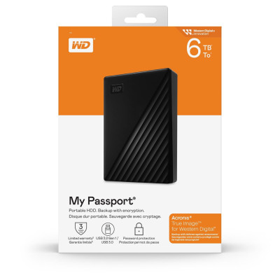 WD Western Digital My Passport 6TB - usb3.2_gen_2 Portable Hard Drive with Password Protection