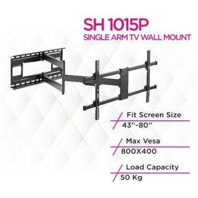 Skill Tech SH 1015P Extra Long Single Arm Full-Motion Tv Wall Mount