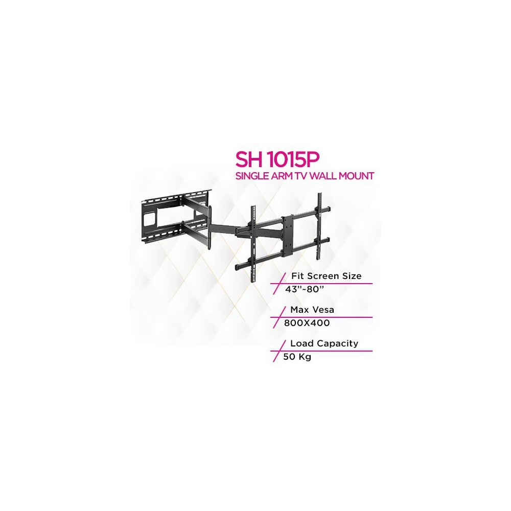 Skill Tech SH 1015P Extra Long Single Arm Full-Motion Tv Wall Mount