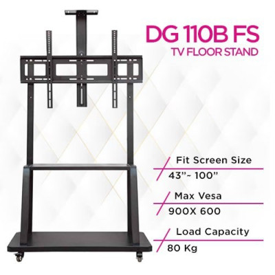 DGTech DG 110B FS Heavy Duty Tv Trolley Stand, Tv Cart
