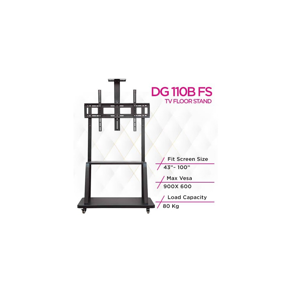 DGTech DG 110B FS Heavy Duty Tv Trolley Stand, Tv Cart