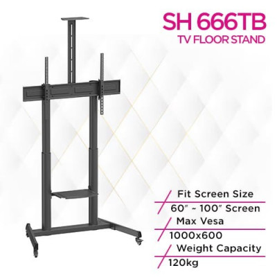 DGTech DG 110B FS Heavy Duty Tv Trolley Stand, Tv Cart