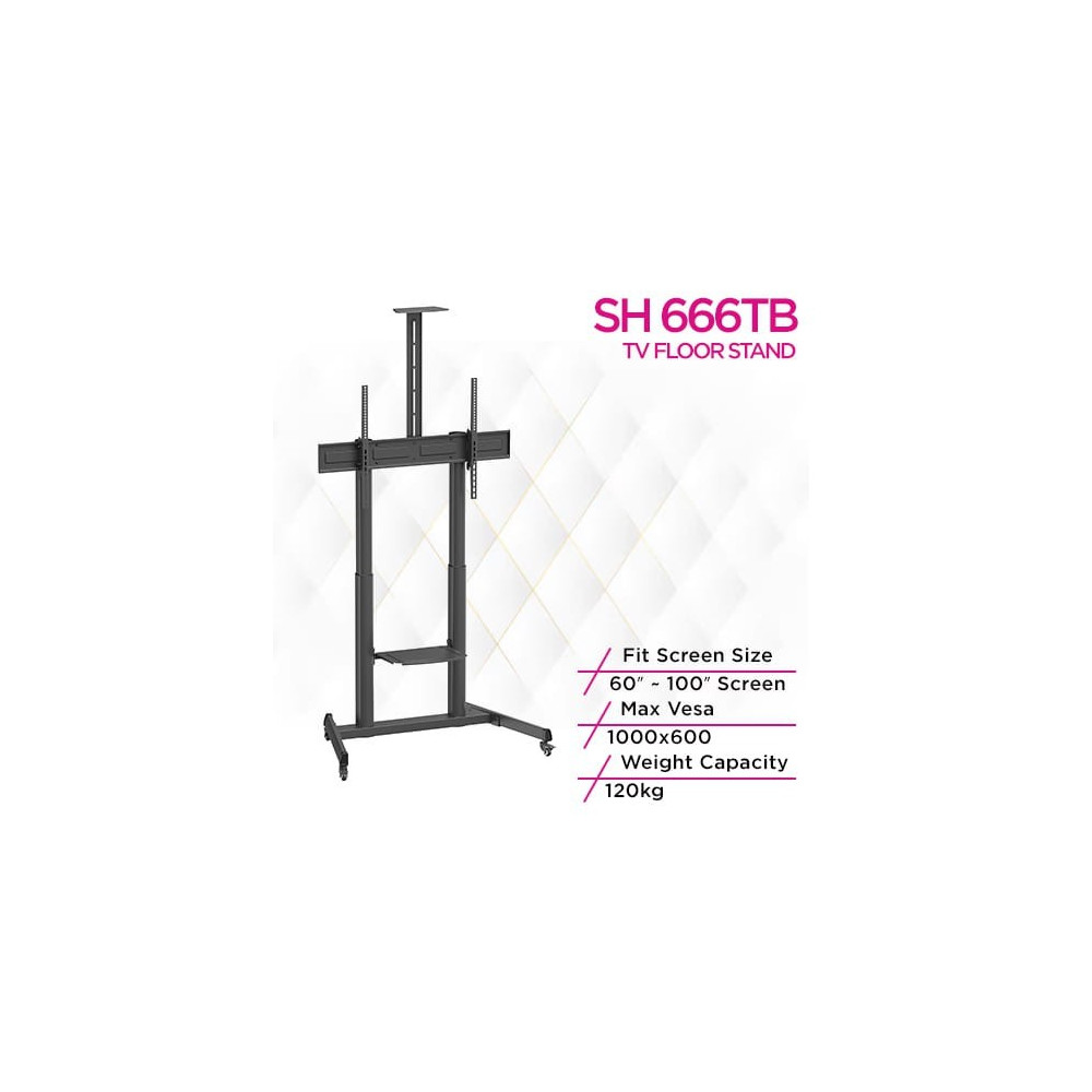 DGTech DG 110B FS Heavy Duty Tv Trolley Stand, Tv Cart