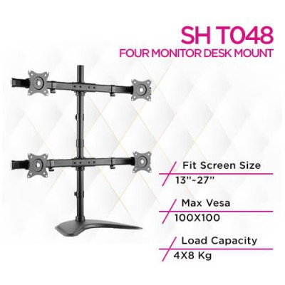 Skill Tech SH 024N Dual Monitor Articulating Monitor Desk Mount