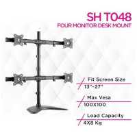 Skill Tech SH 024N Dual Monitor Articulating Monitor Desk Mount