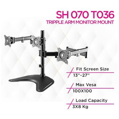 Skill Tech SH C404 Economy Articulating Four Monitor Desktop Mount