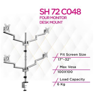 Skill Tech SH 72 C048 Premium Aluminium Articulating Monitor Mount