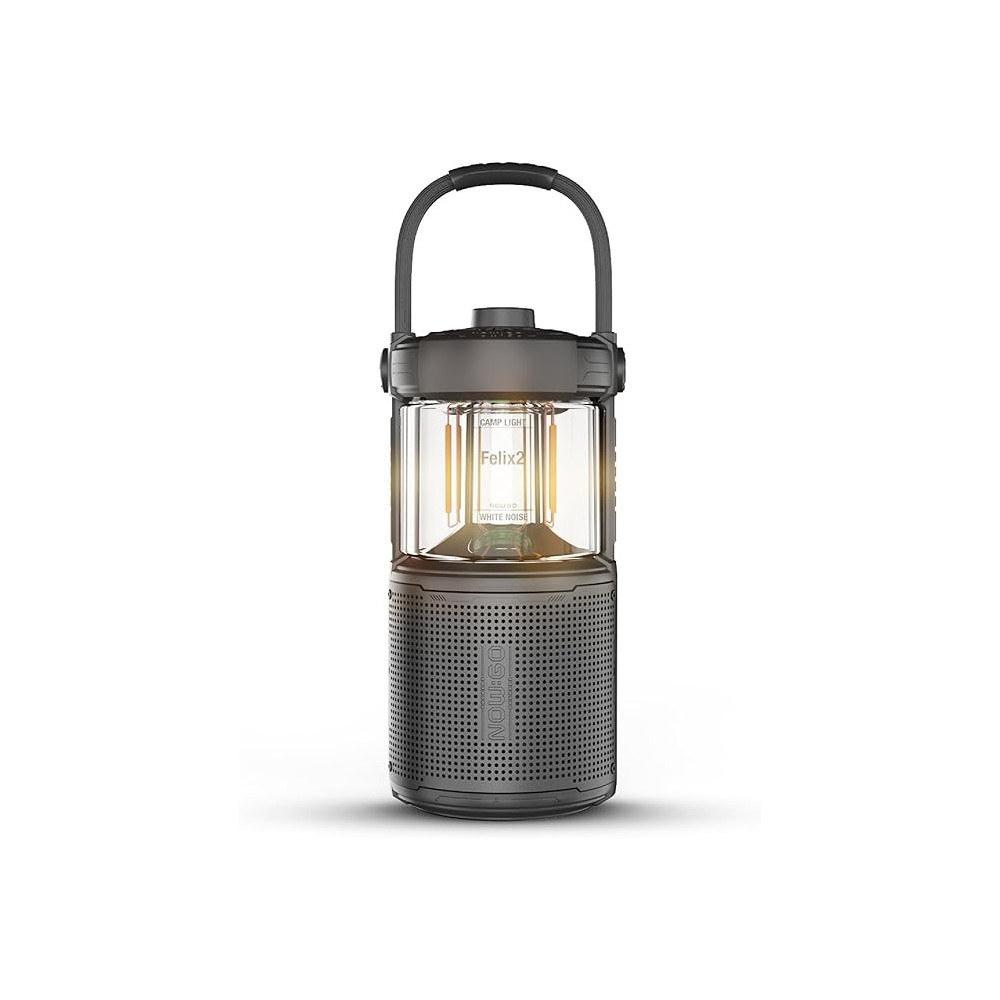 NowGo Felix 2 LED Camping Lamp with Bluetooth Speaker, Black