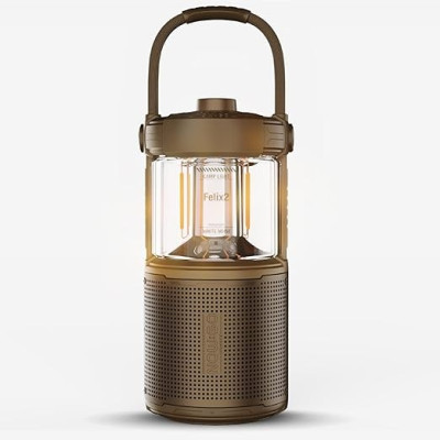 NowGo Felix 2 LED Camping Lamp with Bluetooth Speaker, Black