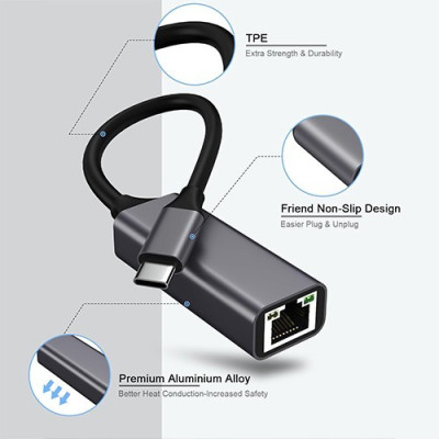 Syong S-HB-U-101B USB To RJ45 Adapter 1000MBPS, S-HB-U-101B