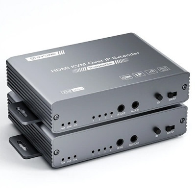 Syong S-EXT-HK-200MC HDMI Extender Kvm 200m Thru CAT6 4K (USB+AUX+IR), S-EXT-HK-200MC